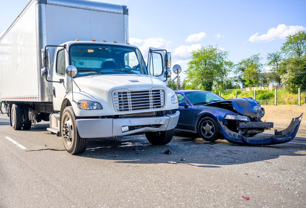 commercial truck accident, semi truck hit car, large truck accident, truck car crash